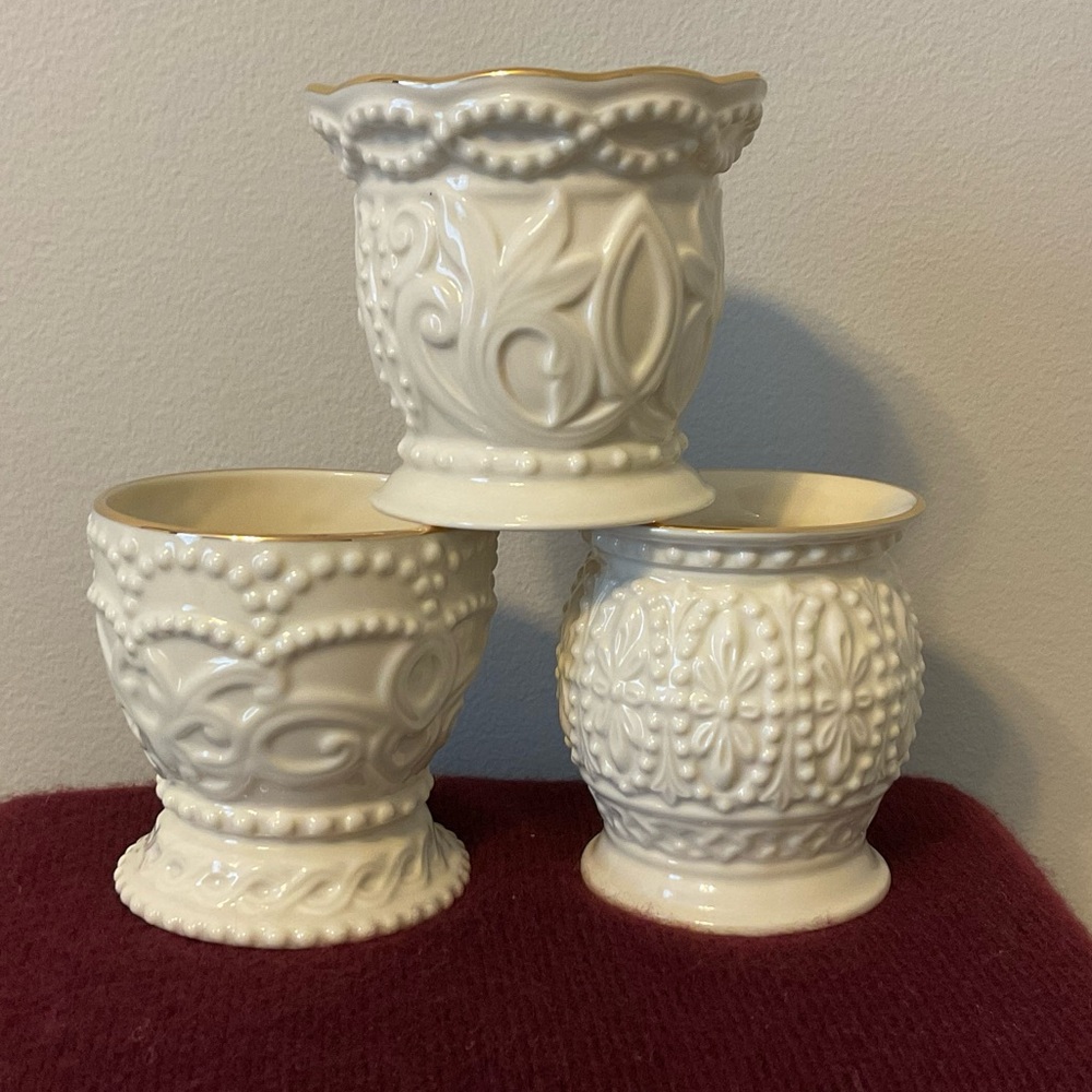 Vintage Classic Lenox Beaded Tealight Votive Set - Set of Three - Picture 2 of 16